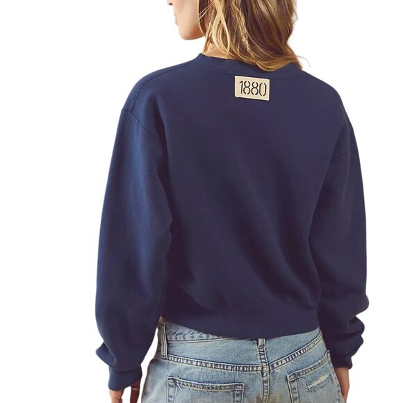 Riley Vintage Brooklyn Crew Size Large Navy Blue with Yellow Detailing - Picture 4 of 10